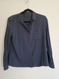 Marc O'Polo blouse. Maat 42, Donkerblauw/stippenprint.