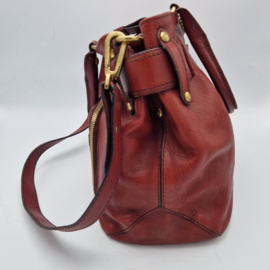 Bogner leren schoudertas . Bordeaux