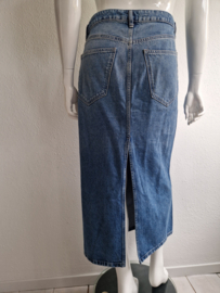 Massimo Dutti lange denim rok met split. Maat 42,