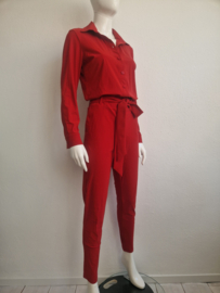 Studio Anneloes skinny fit jumpsuit Angelique. Maat L. Rood/travelstof.