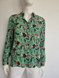 POM Amsterdam by Katja blouse. Maat 38, Mintgroen/print.