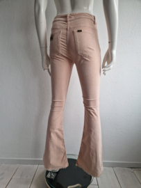 Lois high rise flared rib pants. Maat 27/32, Zachtroze.