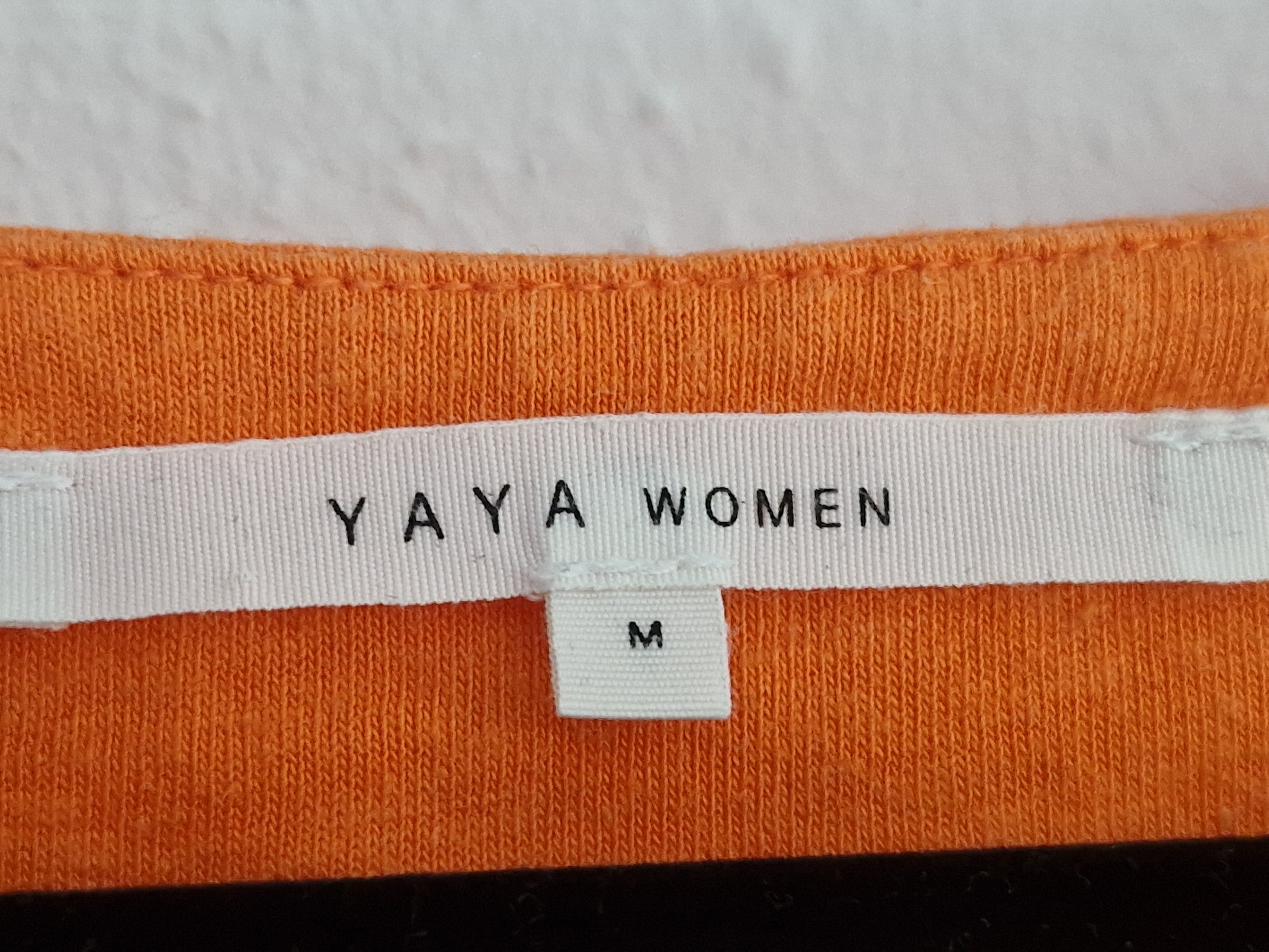 Yaya Women top. Maat M. Oranje/linnenblend