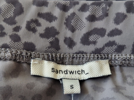 Sandwich rok. Maat S. Grijs/Dierenprint.