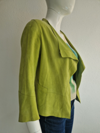 Marc Cain vest/jasje. Maat 2 Limegroen/leer.