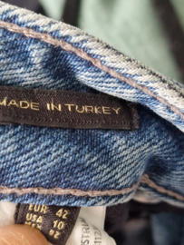 Massimo Dutti lange denim rok met split. Maat 42,