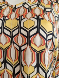 Summum top. Maat 40. Oranje/geel/print.