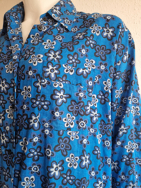 Marni x Uniqlo blouse. Maat XXL. Blauw/bloemenprint.