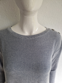 Christian Siriano shirt. Maat M. Blauw/wit/streep