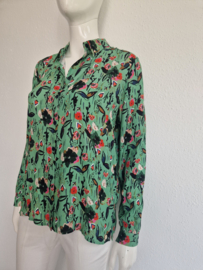 POM Amsterdam by Katja blouse. Maat 38, Mintgroen/print.