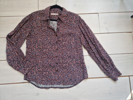 Studio Anneloes Lotte Leopard Bow blouse. Maat L. Lila/print.