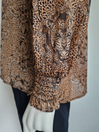 Alix blouse. Maat M. Bruin/print.