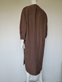 Humanoid linnen jurk. Maat S/M. Bruin