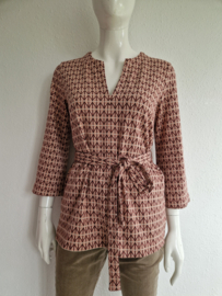 Summum top/tuniek. Maat M. Roze/print.