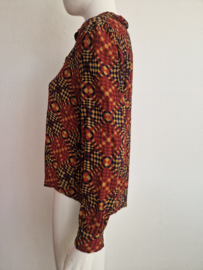King Louie Maisie blouse Zesty. Maat 40, Roestbruin/ print.