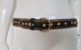 Nanni Milano luxe statement riem. Zwart/goud.