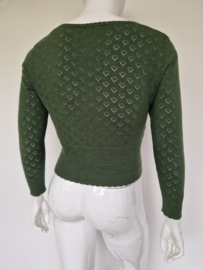 King Louie ajourgebreid vestje. Maat L. Groen.
