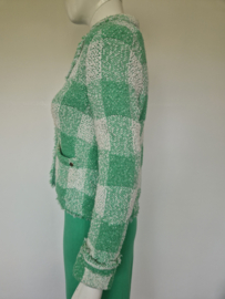 Marc Cain bouclé blazer. Maat 2, Mintgroen/ruit