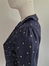 Sessun jurk Esther. Maat M. Donkerblauw/zijde.