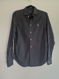 Ralph Lauren blouse classic fit. Maat 10, Zwart/streep