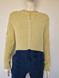 Gestuz PearlyGZ cardigan met parels S. Zachtgeel