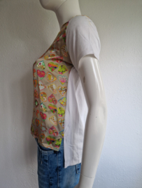 Mucho Gusto top. Maat S. Print/zijde.