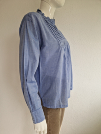 Co'Couture Pintuck shirt. Maat L. Blauw.