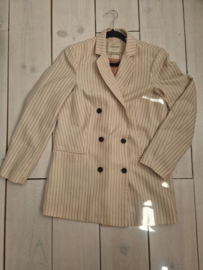 Scotch & Soda double breasted krijtstreep blazer. Maat M.Crème.