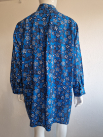 Marni x Uniqlo blouse. Maat XXL. Blauw/bloemenprint.