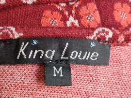 King Louie jurk. Mt. M. Wijnrood/ print.