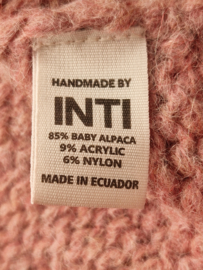 INTI handgebreide trui | Maat 40/42 | Poederroze | Alpaca |