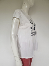 Marc Aurel T-shirt. Maat 38, Wit/print.
