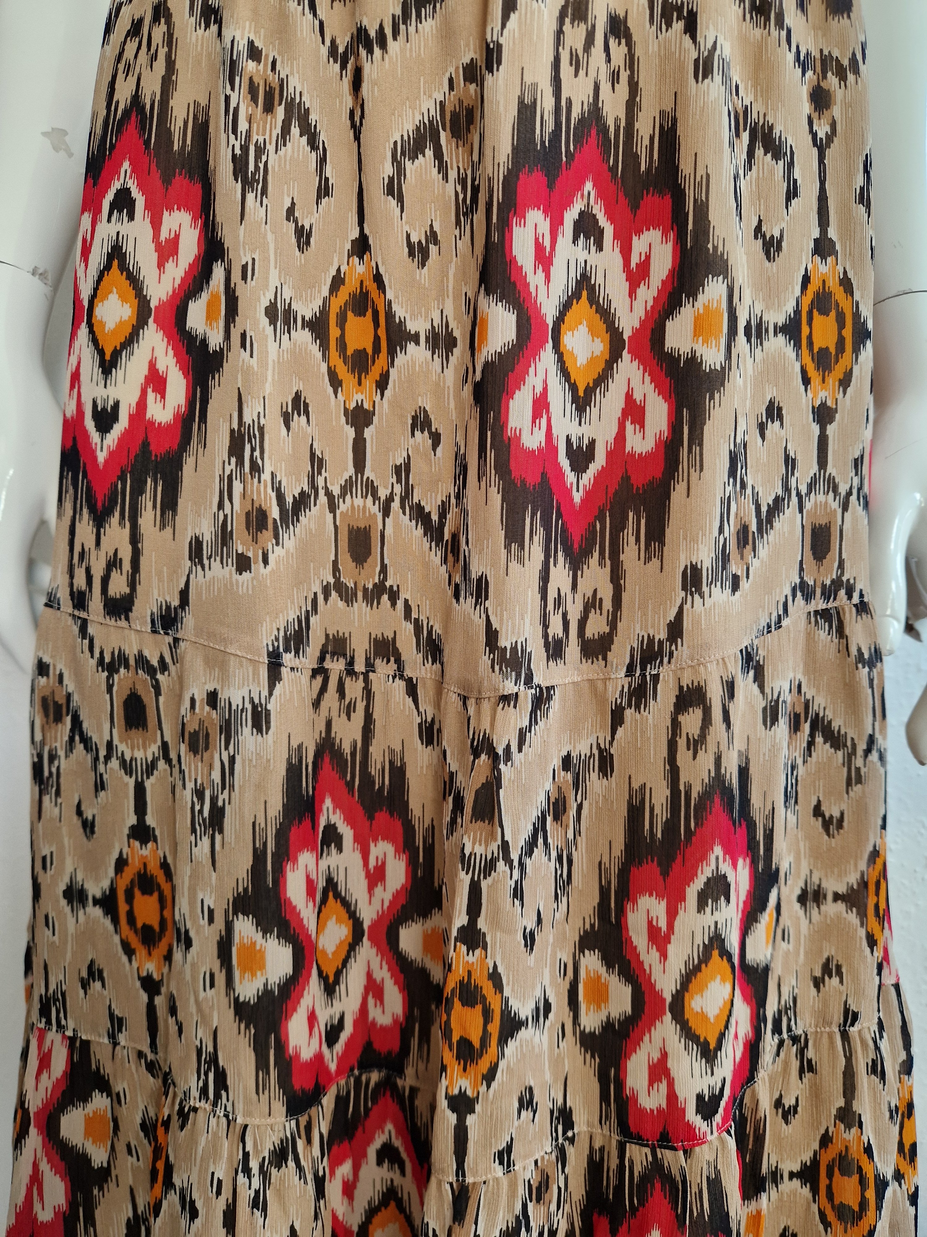 Summum maxi strokenrok. Maat 36, Roze/beige.