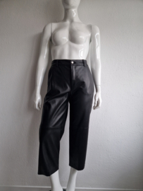 MAC cropped pantalon Chiara. Maat 40, Zwart/vegan leer.
