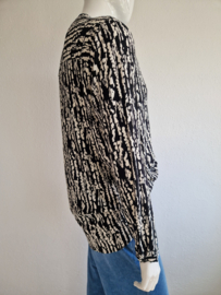 Yest tuniek/blouse Ann. Maat 44, Crème/zwart.
