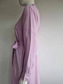 Riani doorknoopjurk. Maat 40, roze/linnen