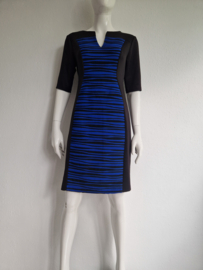 Connected Apparel jurk. Maat 8 (36). Zwart/blauw.