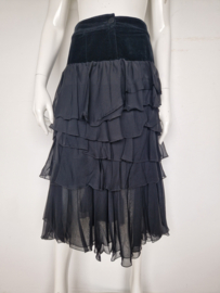 Cristinaeffe ruffles rok. Mt. 38, Zwart