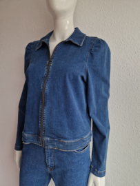 Studio Anneloes jasje met ritssluiting. Maat 40. Blauw/denim.