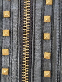 Malvin leren jasje met studs. Maat 38. Zwart