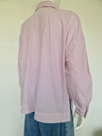 Madeleine blouse. Maat M. Roze/wit gestreept.