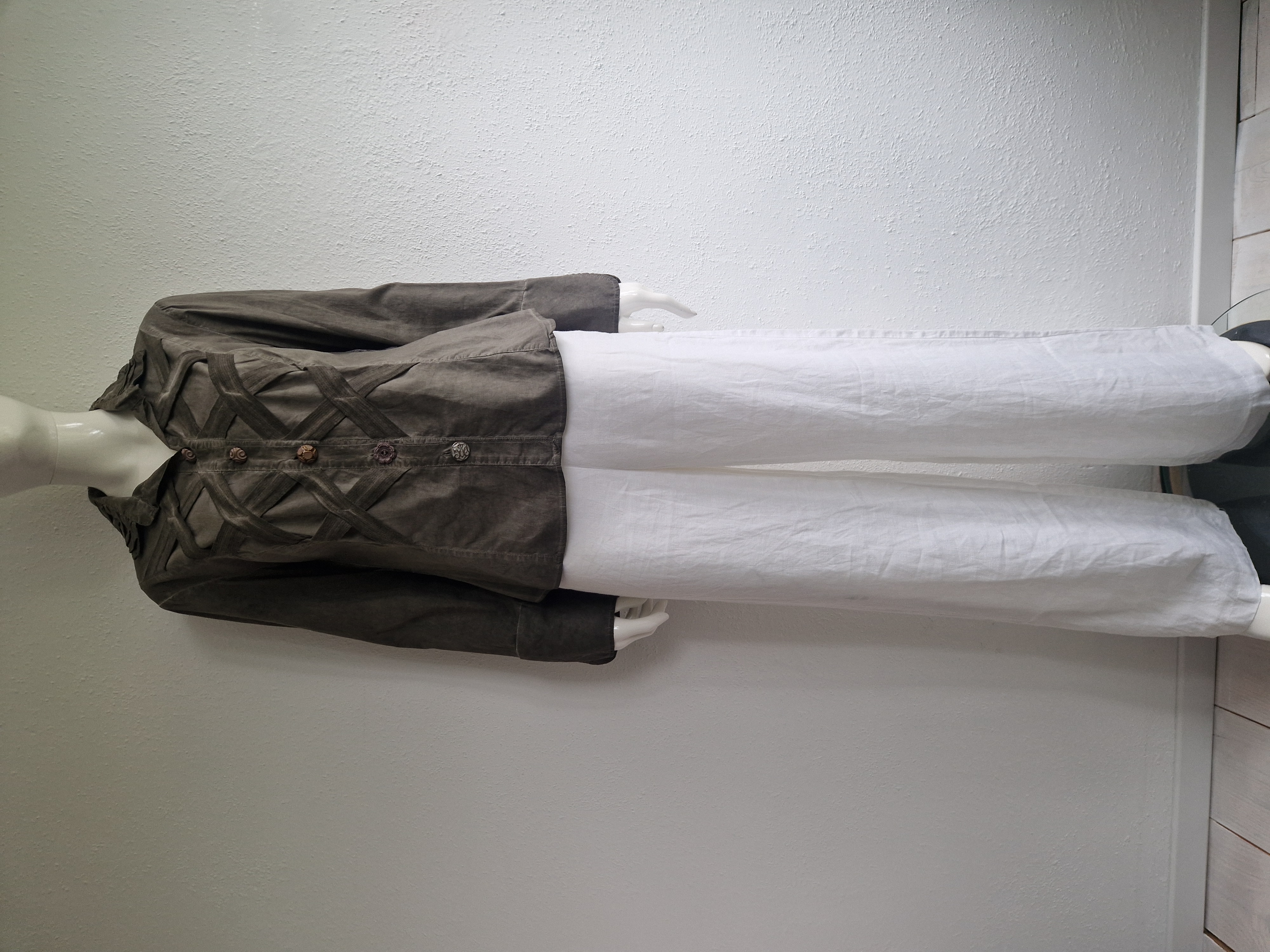 Elisa Cavaletti blouse. Maat XL. Olijfgroen.