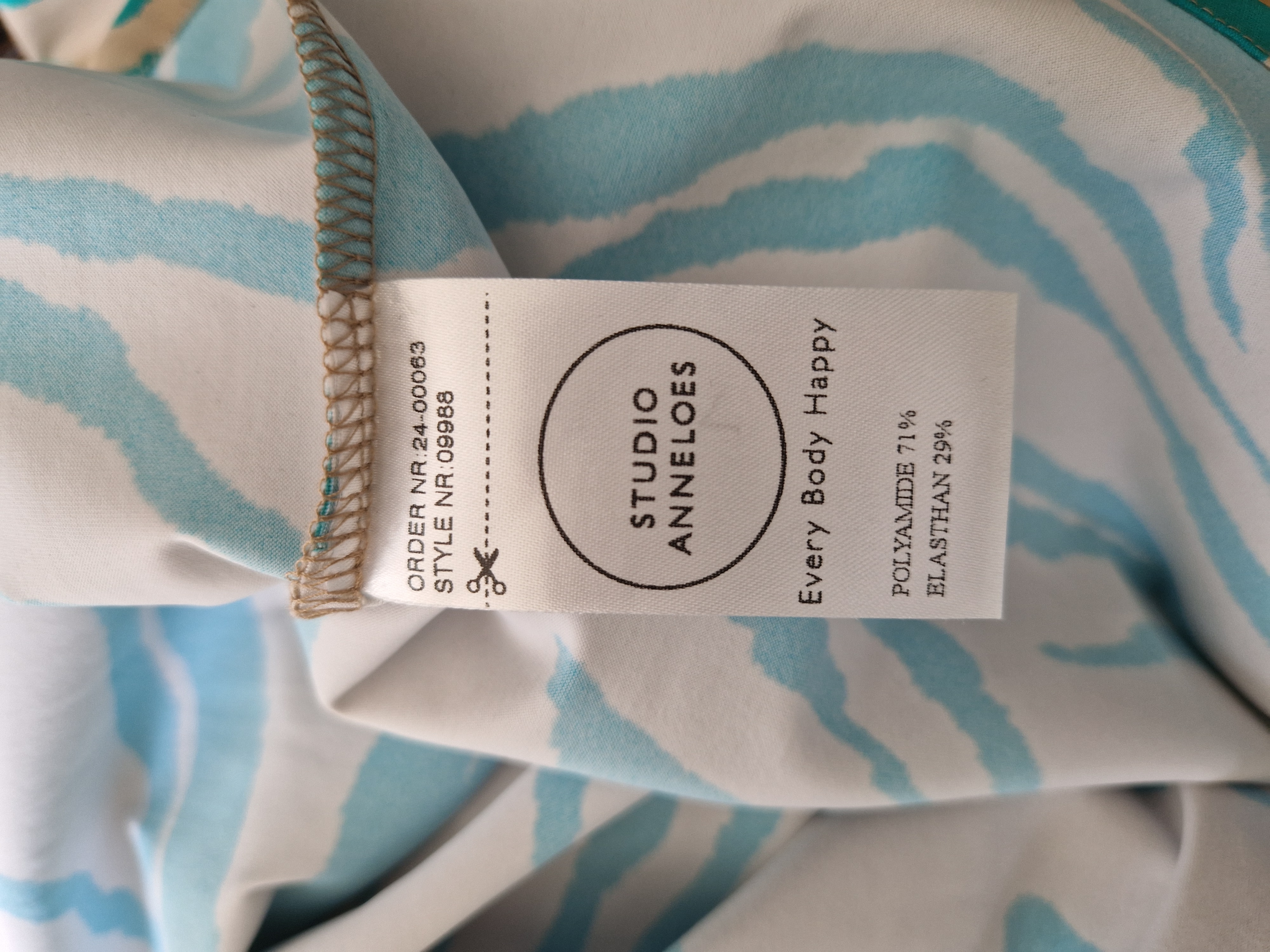 Studio Anneloes Moreen Tiger top. Maat 42, Beige/mintgroen.