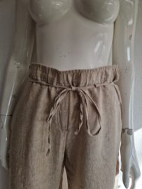 MAC Chiara Belt linnen broek (maat 38/32), Beige.