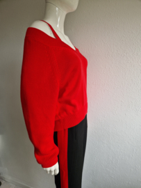 Riani pullover met V-hals. Maat 38, Rood.