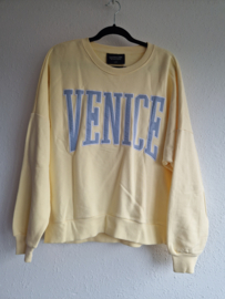 Colourful Rebel Venice Patch sweater. Maat L. Geel.