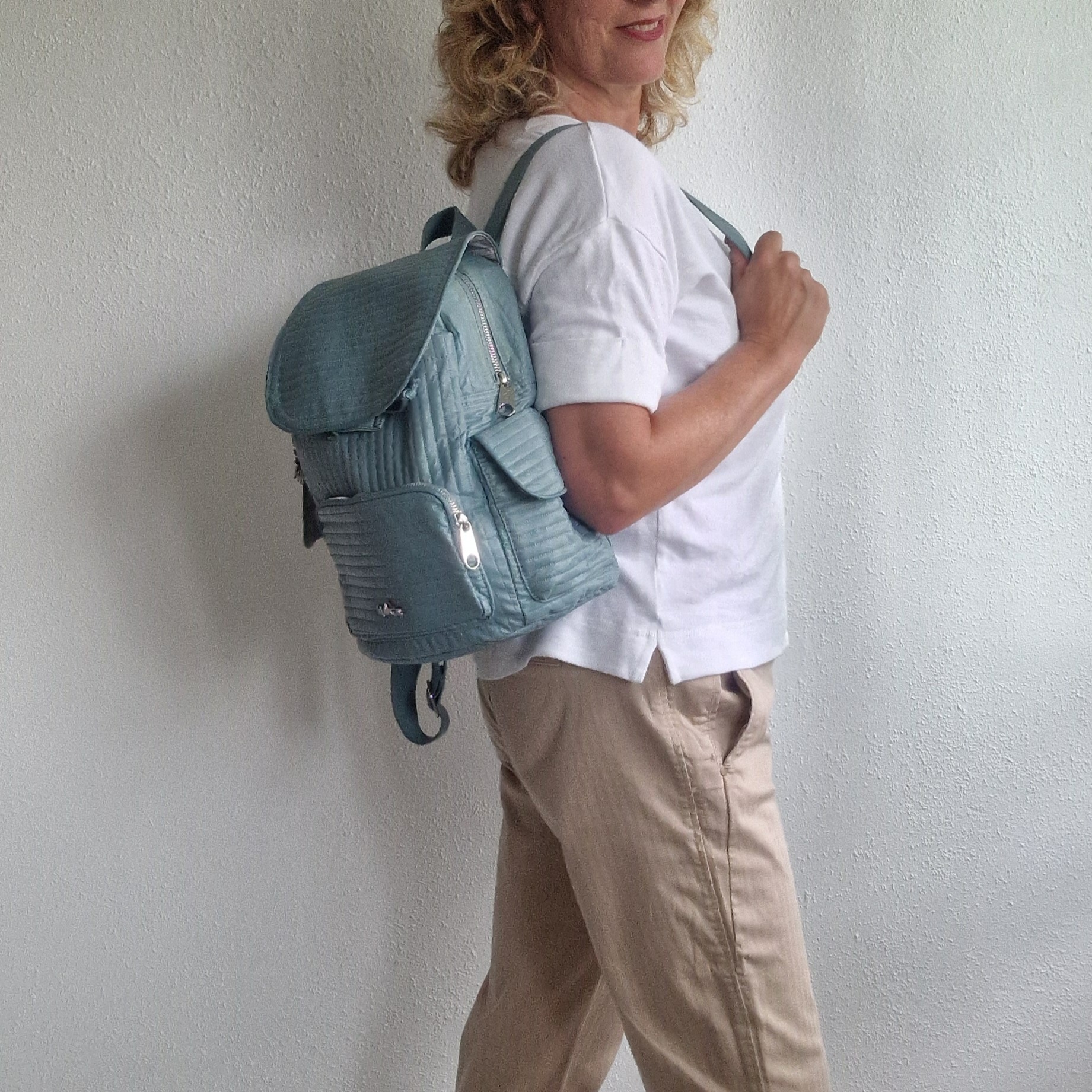 Kipling city rugzak. Misty blue.