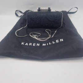 Karen Millen clutch/ avondtasje. Zwart/kant.