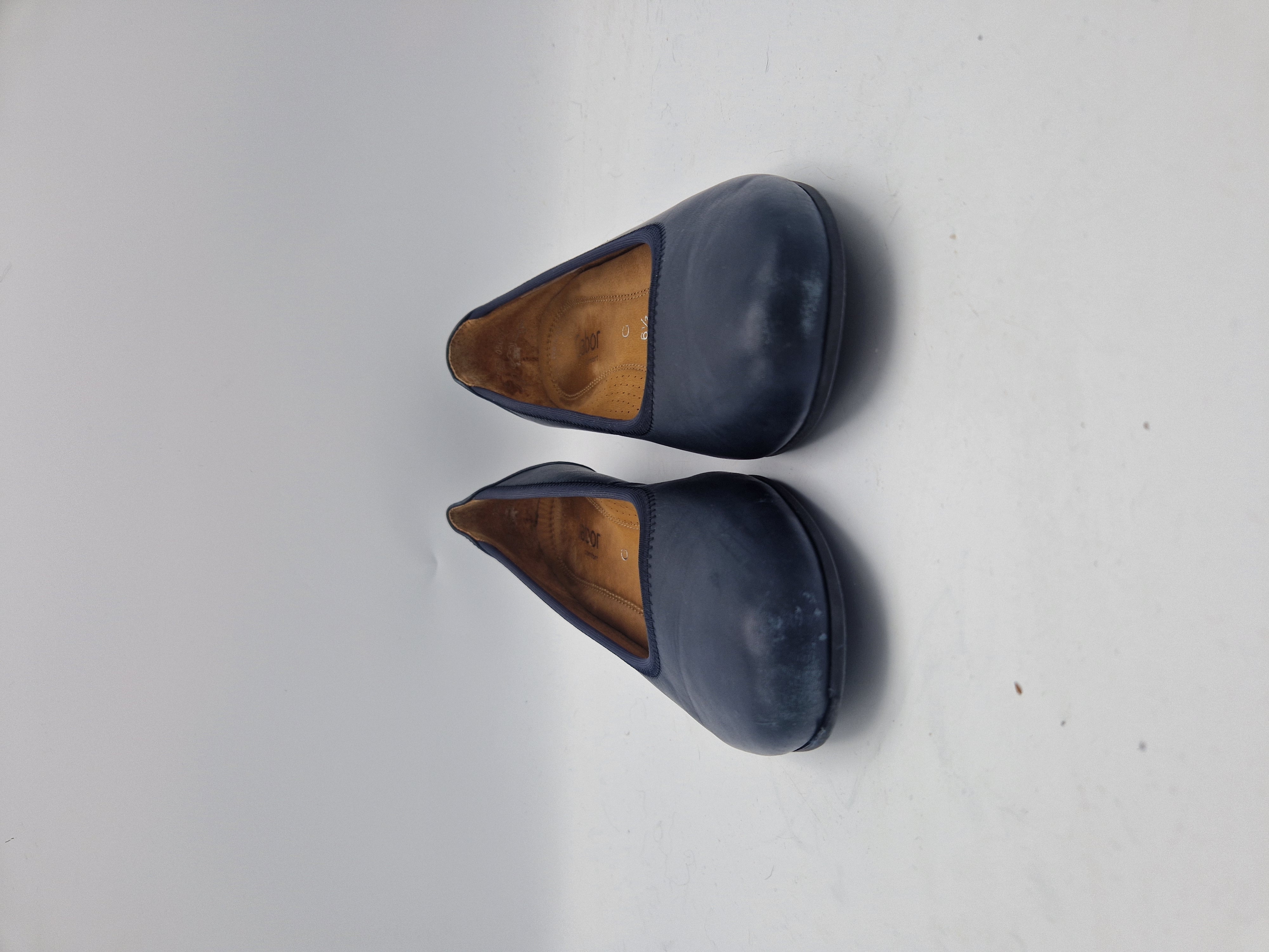 Gabor comfort instappers. Maat 6,5, Blauw/leer.