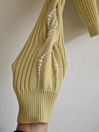 Gestuz PearlyGZ cardigan met parels S. Zachtgeel